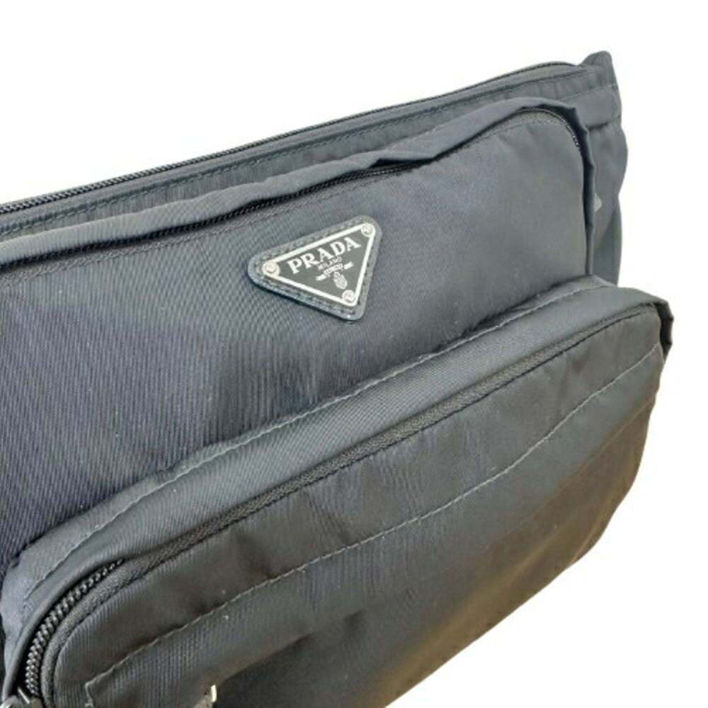 PRADA Black Leather Saffiano Shoulder Bag - Picture 8 of 10